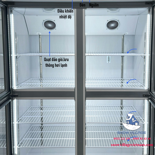 Tủ mát inox 4 cửa kính LC-1200CF4