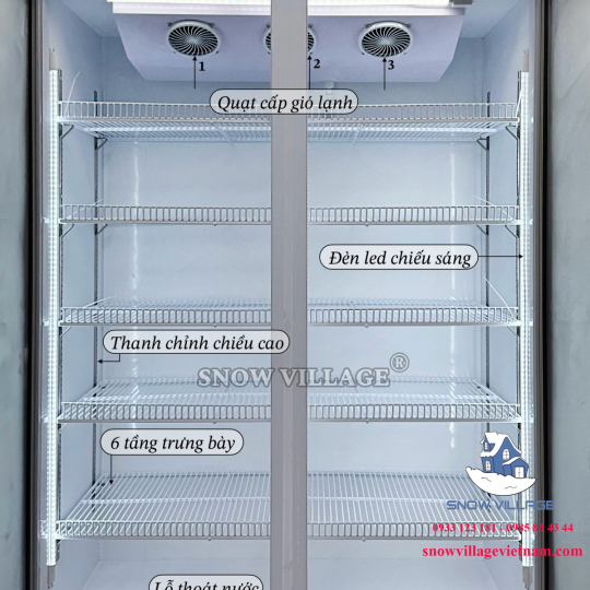 Tủ mát 2 cửa kính 