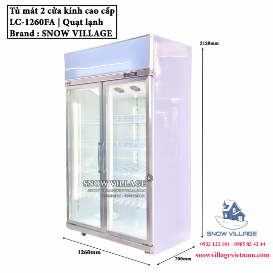 Tủ mát 2 cửa kính cao cấp LC-1260FA