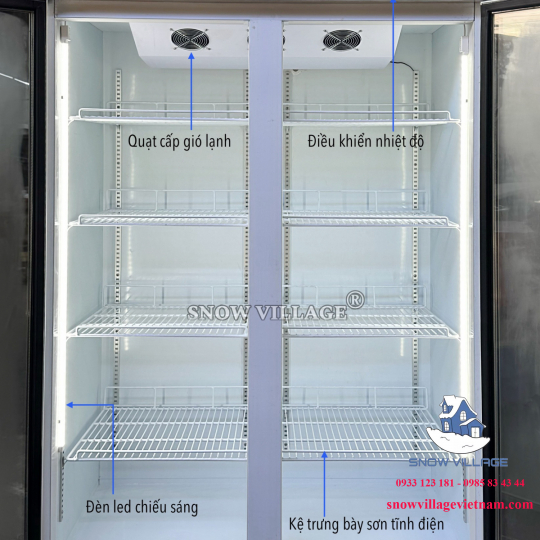 Tủ mát 2 cửa kính cao cấp LC-1260FA