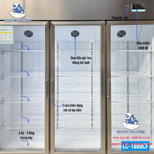 Tủ mát inox 3 cửa LC-1800CF