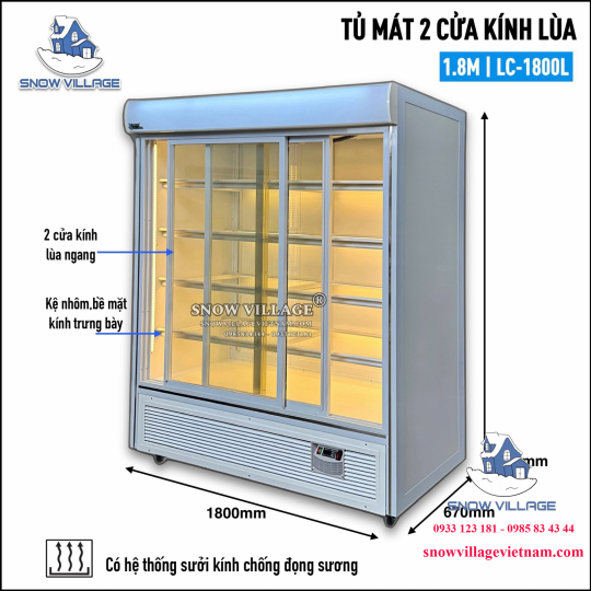 Tủ mát trưng bày cửa lùa LC-1800L