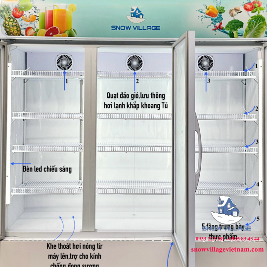 Tủ mát 3 cửa kính LC-1800X