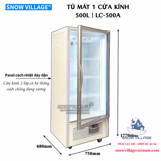 Tủ mát trưng bày 1 cửa kính 500L