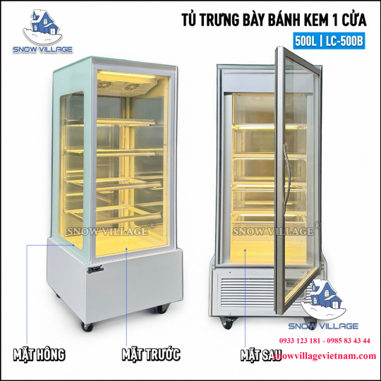 Tủ mát trưng bày bánh kem 1 cửa kính LC-500B