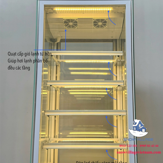 Tủ mát trưng bày bánh kem 1 cửa kính LC-500B