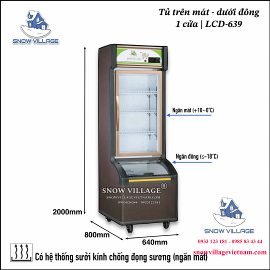 Tủ trưng bày trên mát-dưới đông cao cấp LCD-639