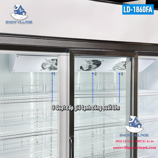 Tủ đông 3 cửa kính LD-1860FA