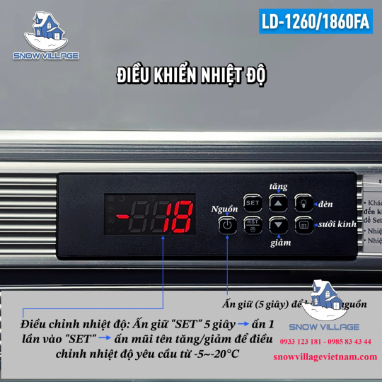 Tủ đông 3 cửa kính LD-1860FA