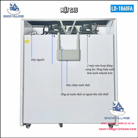 Tủ đông 3 cửa kính LD-1860FA