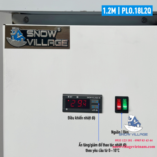 Bàn mát 2 cửa kính 1.2m Quạt lạnh PLO.18L2Q