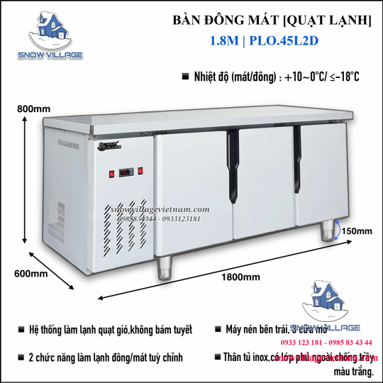 Bàn đông/mát quạt lạnh 1.8m PLO.45L2D