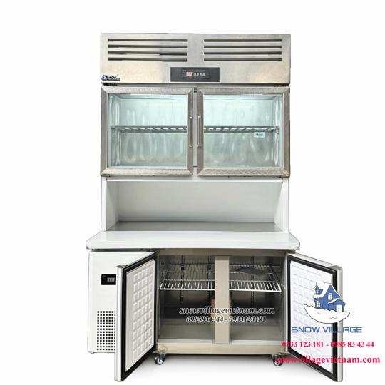 Tủ trên mát - dưới đông inox 1.2m PLRD-12N2B2