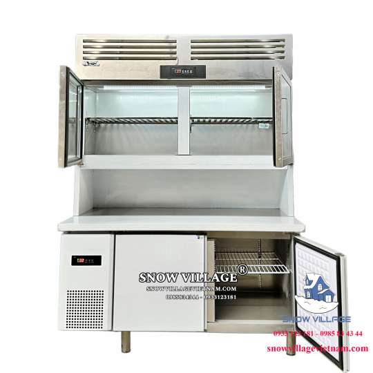 Tủ trên mát - dưới đông inox 1.5m PLRD-15N2B2