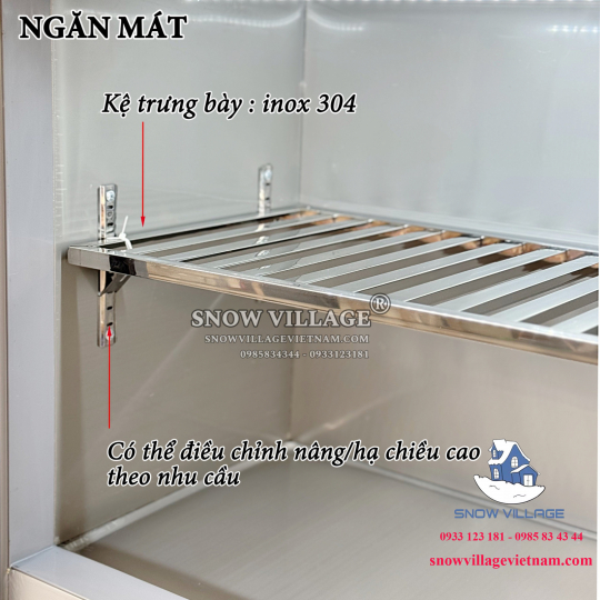 Tủ trên mát - dưới đông inox 1.5m PLRD-15N2B2