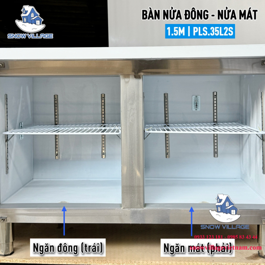 Bàn lạnh nửa đông-nửa mát 1.5m PLS-.35L2S