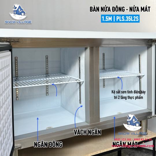 Bàn lạnh nửa đông-nửa mát 1.5m PLS-.35L2S