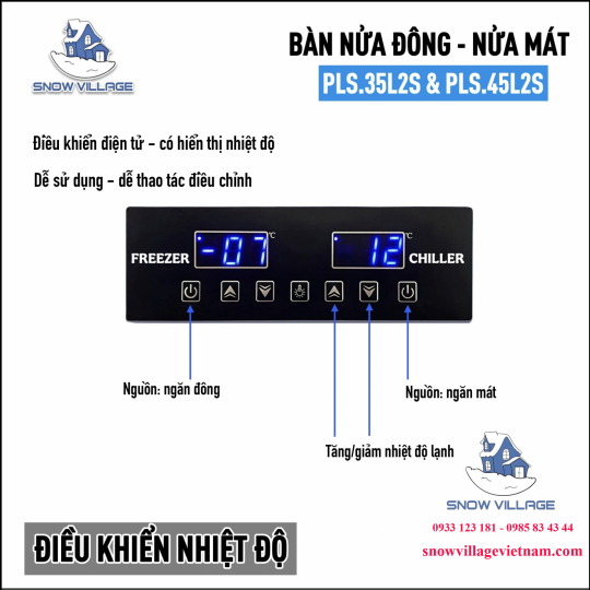 Bàn lạnh nửa đông-nửa mát 1.5m PLS-.35L2S