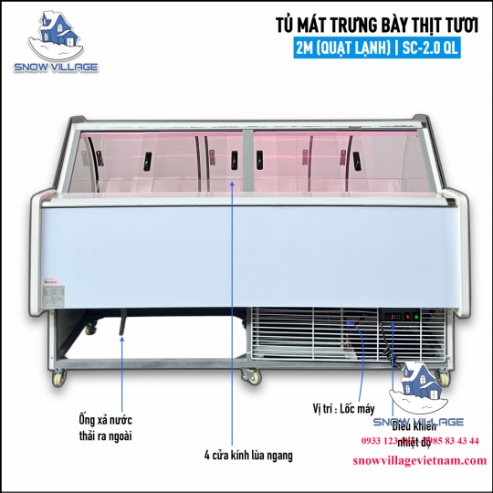 Tủ mát trưng bày-bảo quản thịt tươi 2m SC-2.0 QL