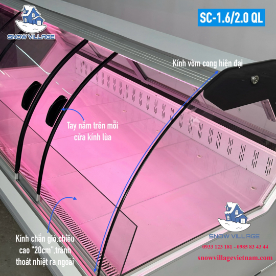 Tủ mát trưng bày-bảo quản thịt tươi 2m SC-2.0 QL