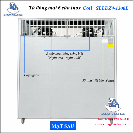 Tủ đông 6 cửa inox Coil SLLDZ4-1300L