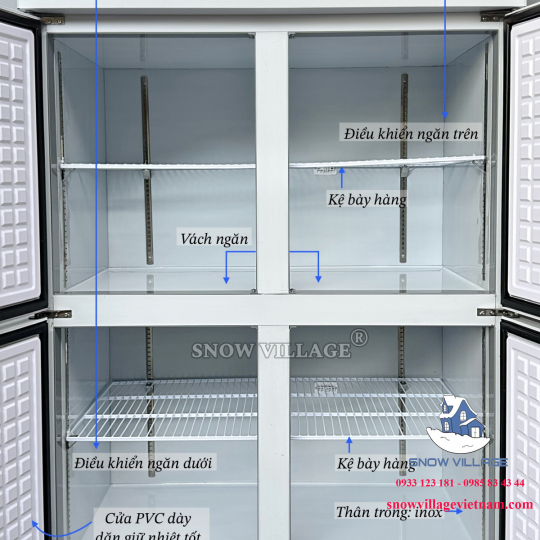 Tủ đông 4 cửa inox Coil SLLDZ4-820L