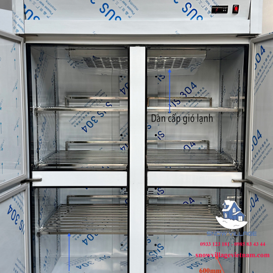 Tủ đông 4 cửa inox 304