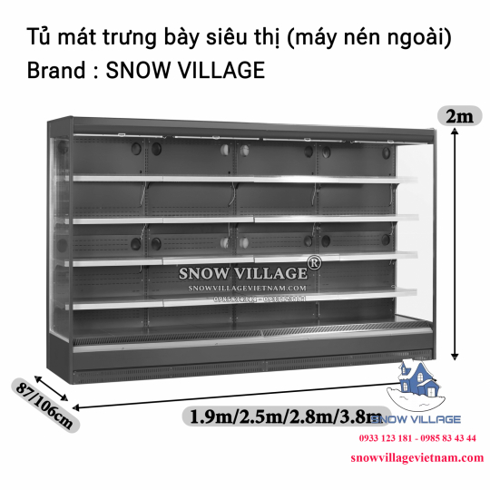 Tủ mát trưng bày siêu thị máy nén ngoài XC-CLF /1060