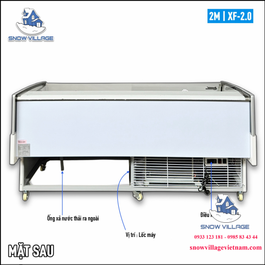 Tủ mát trưng bày thực phẩm màn kéo  XF-2.0