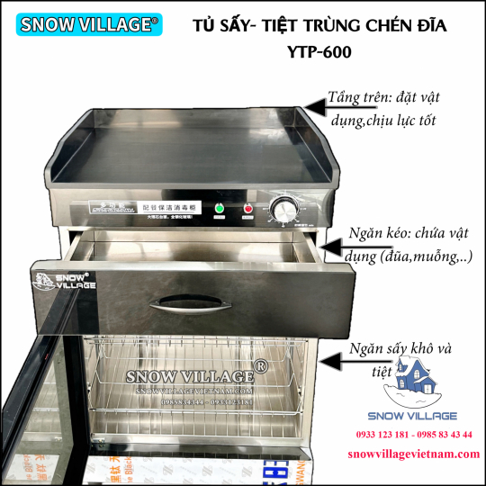 Tủ sấy chén đĩa 1 cửa kính YTP-600