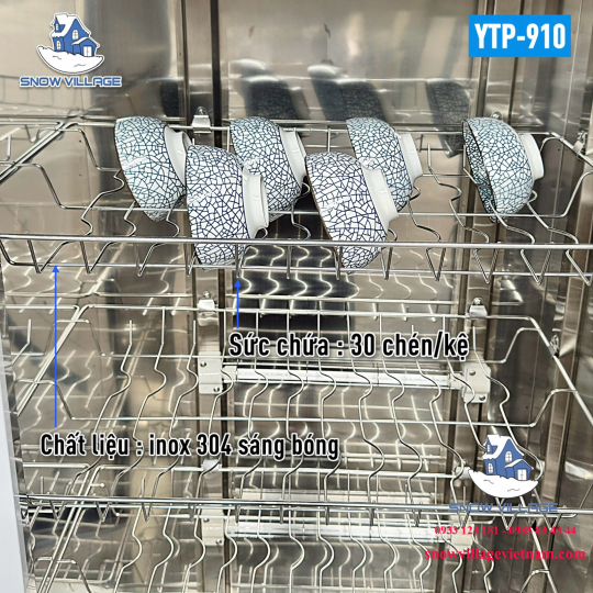 Tủ sấy-tiệt trùng chén ly 2 cửa YTP-910
